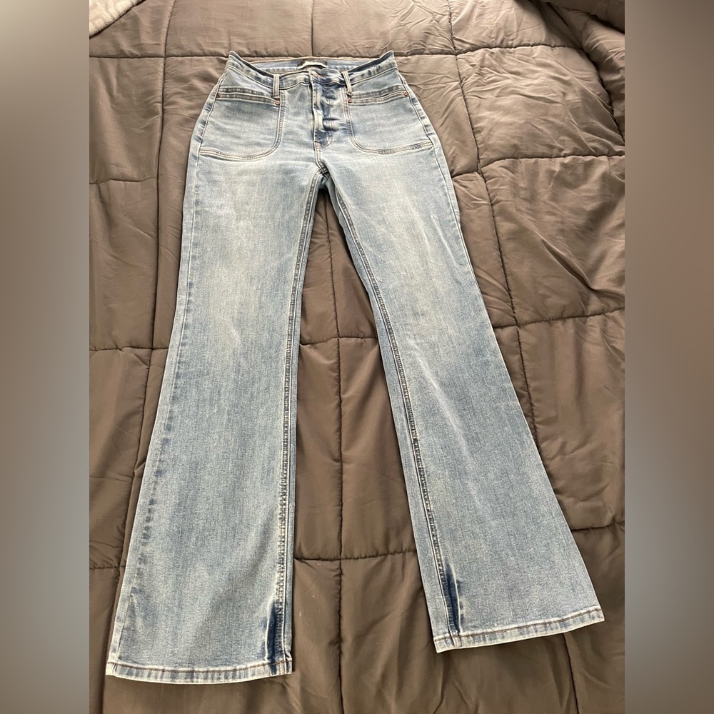 Women's boutique high rise Flared Blue Jeans